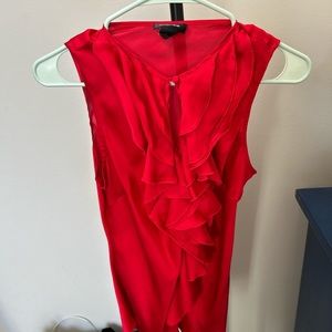 Red Ruffle Blouse